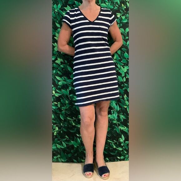 ⚓ GAP Nautical Stripe Short Sleeve T-Shirt Dress – Size Large - Picture 1 of 3